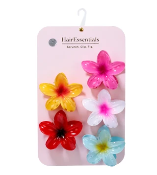 Thumbnail 1: Hair Essentials 5 Pk Flower Claw Clips 