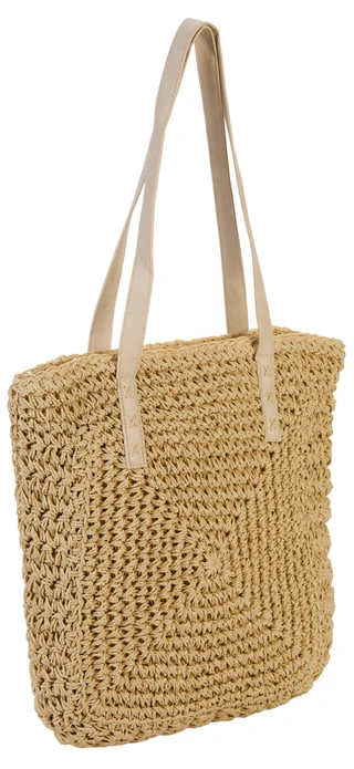 Thumbnail 2: Sun N' Sand Natural Paper Crochet Shoulder Tote 
