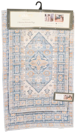 Thumbnail 1: AVA Olivia Blue Rug Set - 2 Piece 