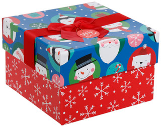 Thumbnail 1: Seasonal Packaging  Medium Christmas Present Box with Ribbon 