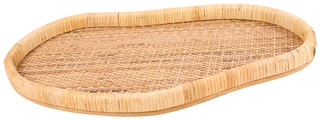 Thumbnail 1: Deco Marche Rattan Decorative Tray - 21" 