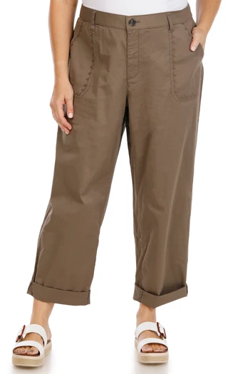 Thumbnail 1: Coral Bay Women's Plus Stretch Twill Embroidered Pant  