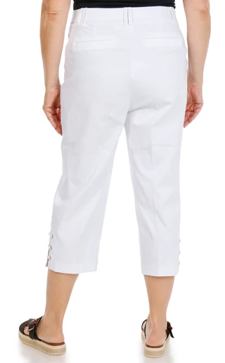 Thumbnail 2: Zac & Rachel Women's Plus Lace Up Grommet Pull On Capris 
