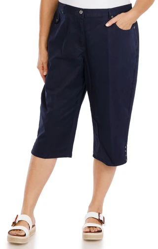 Thumbnail 1: Hearts of Palm Women's Plus Fly Front Pocket Capris 