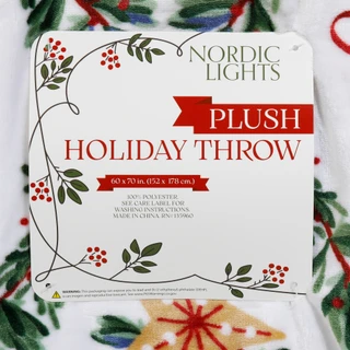 Thumbnail 3: Nordic Lights 60x70 Christmas Garland Plush Throw 