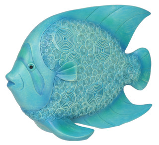 Thumbnail 1: TURTLE KING CORP Resin Fish Figurine with Swirl Pattern 
