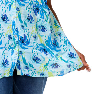 Thumbnail 2: Coral Bay Plus Sleeveless Printed Pinktuck Gauze Top 