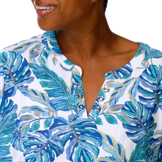 Thumbnail 2: Coral Bay Plus 3Q Sleeve Fronds Print Tee 