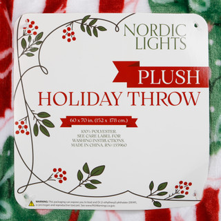 Thumbnail 3: Nordic Lights 60x70 Christmas Tree Plush Throw 