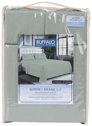 Thumbnail 1: Buffalo David Bitton Solid Cooling Sheet Set - Sage, 4 Piece 