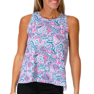Thumbnail 1: Brisas Women's Linen Like Pretty Paisley Active Top 