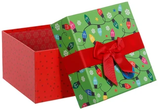 Thumbnail 2: Seasonal Packaging  Small Christmas Present Gift Box with Ribbon 