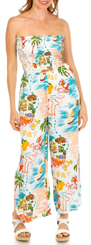 Thumbnail 1: Club Z Women's Strapless Jumpsuit 