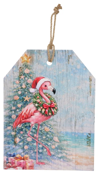 Thumbnail 1: 16 in Christmas Flamingo Door Hanger 