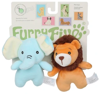 Thumbnail 1: Furry Five 2 Pk Squeaker Pet Toy 