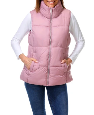 Thumbnail 1: Hawke & Co Women's 2 Pocket Zippered Wide Quilt Puffer Vest 