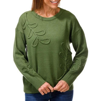 Thumbnail 1: Kathy Ireland Women's Soutache Embroidered Pullover Sweater 