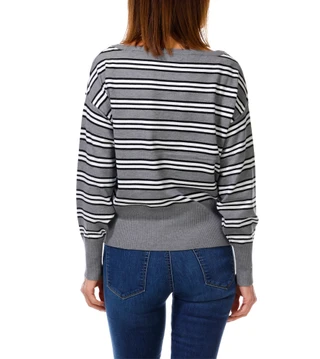 Thumbnail 3: BB Dakota Women's Long Sleeve Striped Knit Sweater 