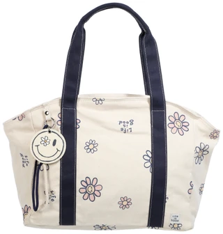 Thumbnail 1: Life is Good Daisy Print Canvas Tote Bag  