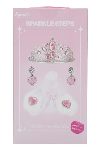 Thumbnail 2: Sparkle Stars Sparkle Steps Princess Shoes & Tiara w/ Earrings Playset  