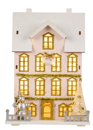 Thumbnail 1: Magical Season 8.5 in Wooden Light-Up Christmas House Accent 