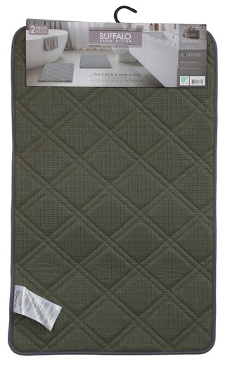 Thumbnail 2: Buffalo 2 Pc Memory Foam Bath Mat Set 