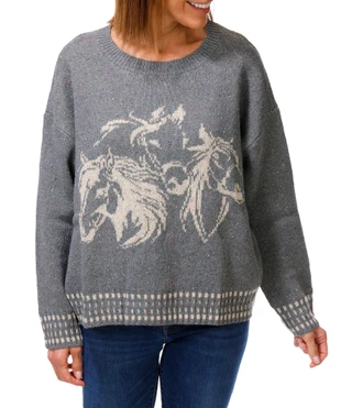Thumbnail 1: Blu Pepper Women's Pullover Wool Sweater 