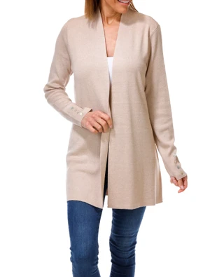Thumbnail 1: Cyrus Women's Open Front 2 Pocket Cardigan with Button Details 