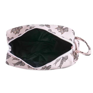 Thumbnail 3: NYC Underground Leopard Bow Print Travel Makeup Bag with Bottle 