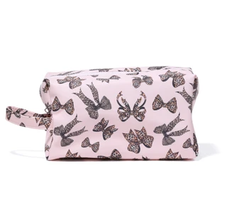 Thumbnail 1: NYC Underground Leopard Bow Print Travel Makeup Bag with Bottle 