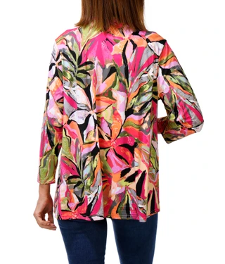 Thumbnail 2: ZAC AND RACHEL Women's 3/4 Sleeve Print Cardigan 