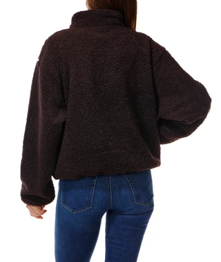 Thumbnail 2: AVALANCHE Women's Teddy Sherpa Cropped 2 Pocket Zippered Jacket 