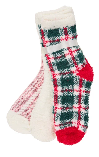 Thumbnail 2: Capelli New York Women's 3 Pk Cozy Christmas Slipper Socks 