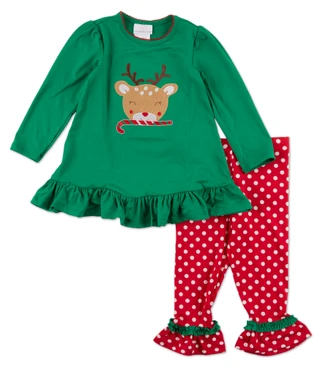 Thumbnail 1: Bonnie Jean Toddler Girls 2 Pc Christmas Pants Set 