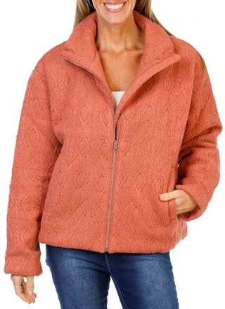 Thumbnail 1: MISS ME Women's Heavy Cable Knit Lined Zip Up Jacket 