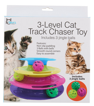 Thumbnail 1: Tiny's Pet Products  3-Level Cat Track Chaser Toy w/ 3 Jingle Balls 