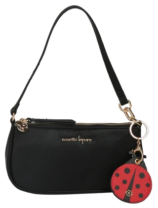 Thumbnail 1: Nanette Lepore Frannie Baguette Pebble Grain Wristlet with Ladybug Charm 