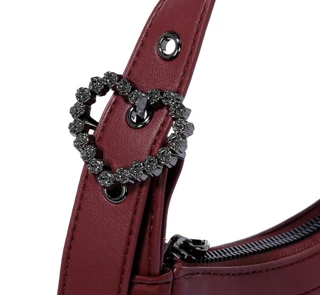 Thumbnail 3: Betsey Johnson Handbag with Heart Buckle Strap & Plush Heart Charm 