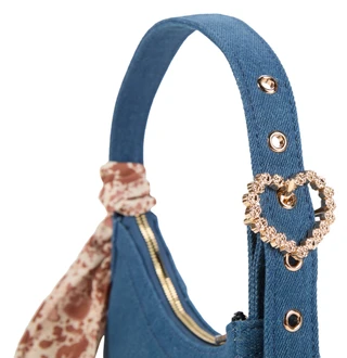 Thumbnail 4: Betsey Johnson Handbag with Heart Buckle Strap & Plush Heart Charm 