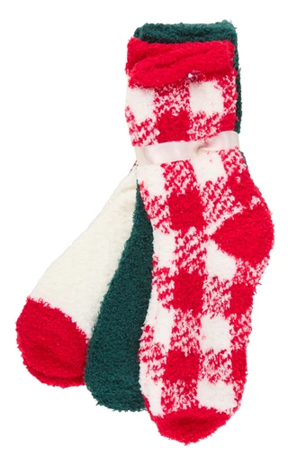 Thumbnail 2: Capelli New York Women's 3 Pk Cozy Christmas Slipper Socks 