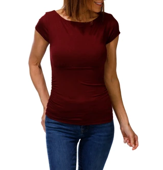 Thumbnail 1: Sincerly Jules Women's Short Sleeve Dolman Ruched Side Tee 