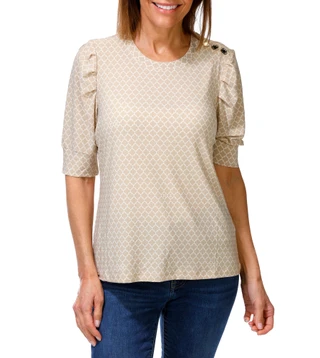 Thumbnail 1: Tommy Hilfiger Women's Short Sleeve Geo Print Top 