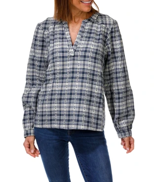 Thumbnail 1: Thread & Supply Women's Long Sleeve Plaid Top 