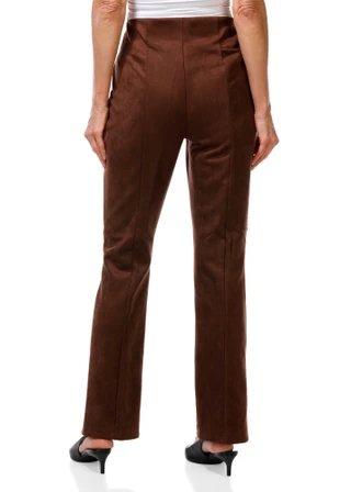 Thumbnail 2: Zac & Rachel Women's Suede Pull On Bootcut Pants 