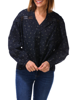Thumbnail 1: Levi's Women's Floral Lace Trim Blouse 