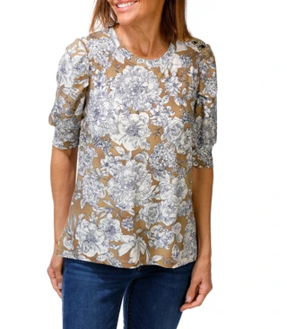 Thumbnail 1: Tommy Hilfiger Women's Short Sleeve Floral Print Top 
