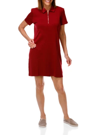 Thumbnail 1: Nautica Women's Quarter Zip Polo Dress 