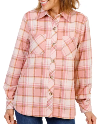 Thumbnail 1: Nanette Lepore Women's Long Sleeve Plaid Button Front Top 