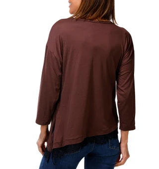 Thumbnail 2: Good Days Only Women's Long Sleeve Lace Hem Top 