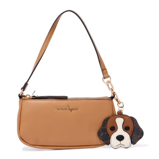 Thumbnail 1: Nanette Lepore Frannie Baguette Pebble Grain Handbag with Dog Charm 